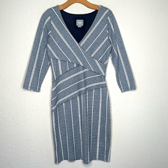 NWOT Anthropologie Maeve Amelia Column Stripe Dress Size Medium Sheath Career - Picture 3 of 10